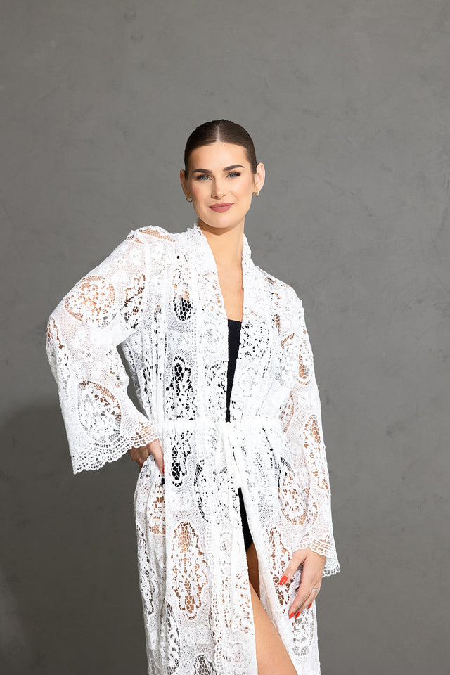 Lace Beach Cover-up Blanche