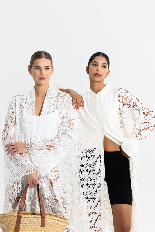 Lace Beach Cover-up Blanche