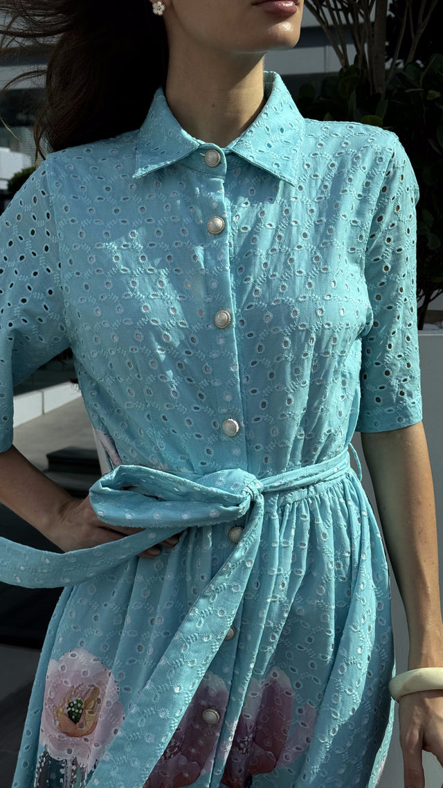 Azure Bloom Long Dress