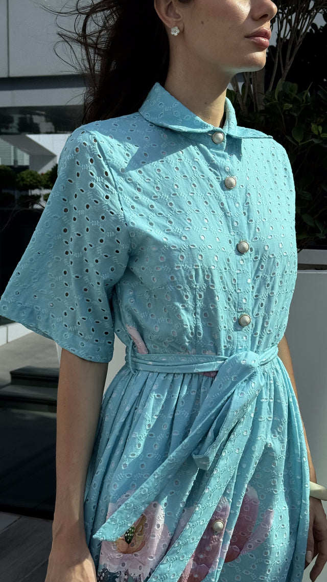 Azure Bloom Long Dress