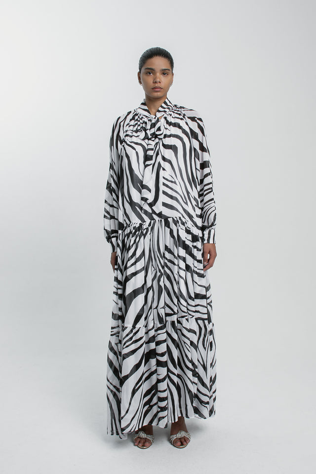 Chiffon Zebra Dress