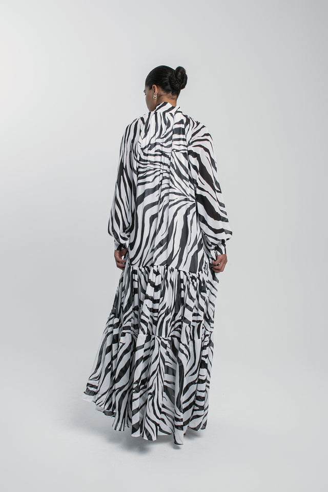 Chiffon Zebra Dress