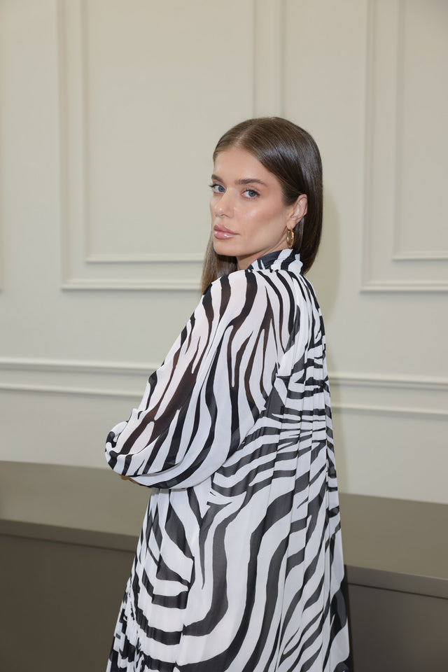 Chiffon Zebra Dress