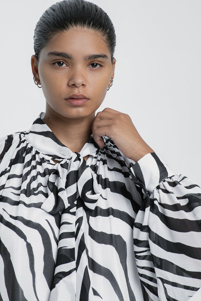 Chiffon Zebra Dress