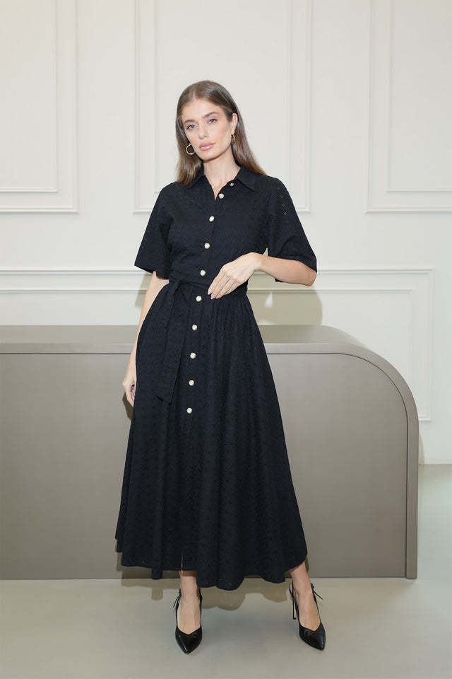 Mélanie Noir Long Dress
