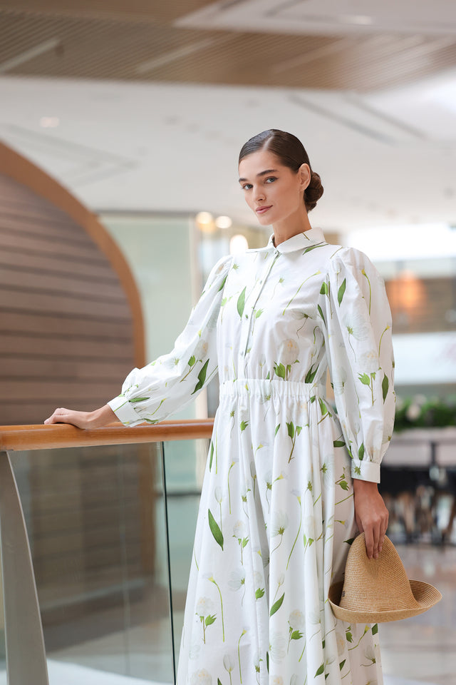 Cotton Fleurs Blanches Dress