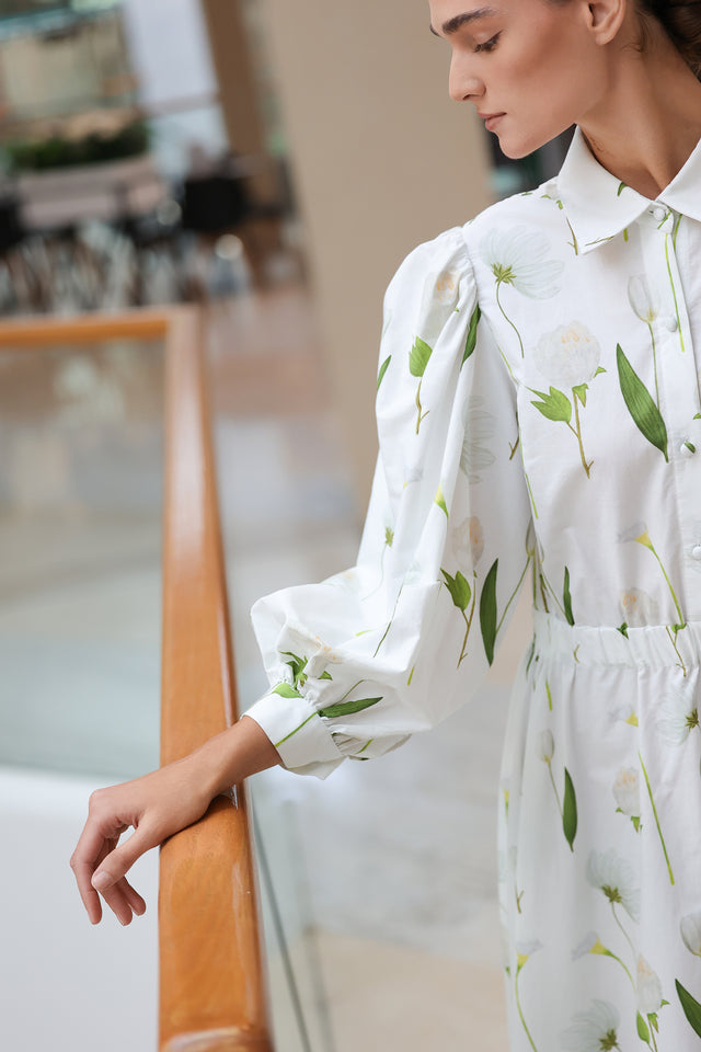 Cotton Fleurs Blanches Dress