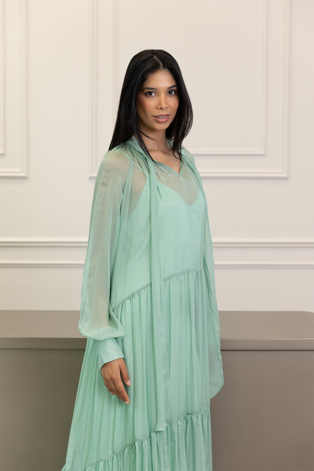 Silk Mirage Menthe Dress