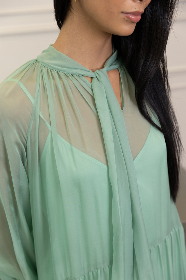 Silk Mirage Menthe Dress