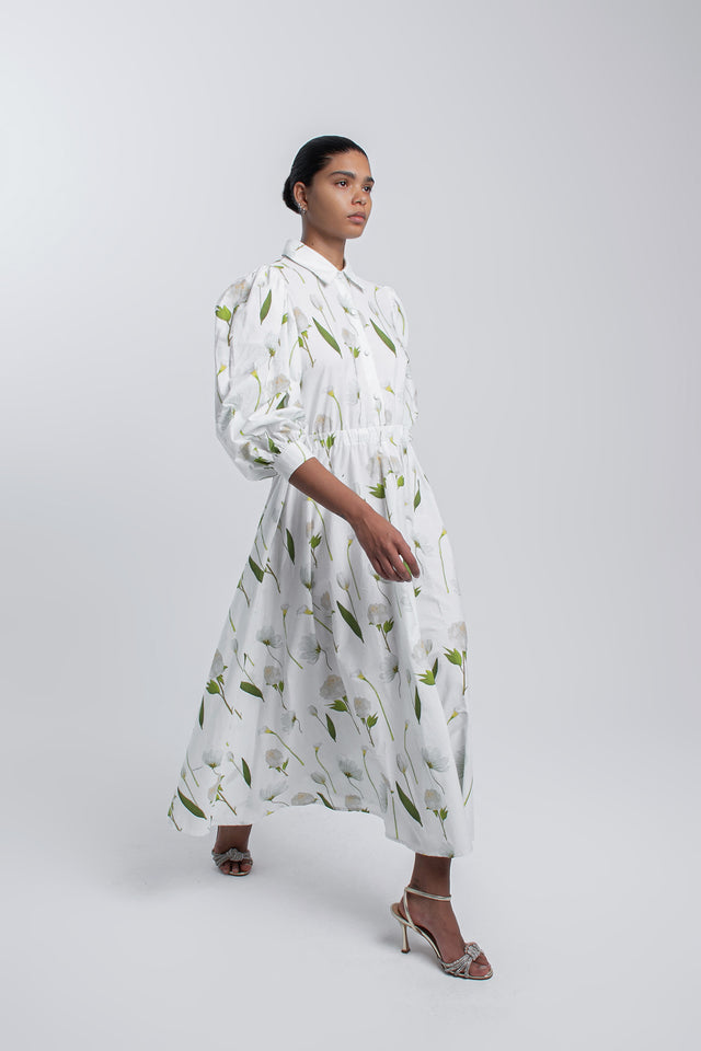 Cotton Fleurs Blanches Dress