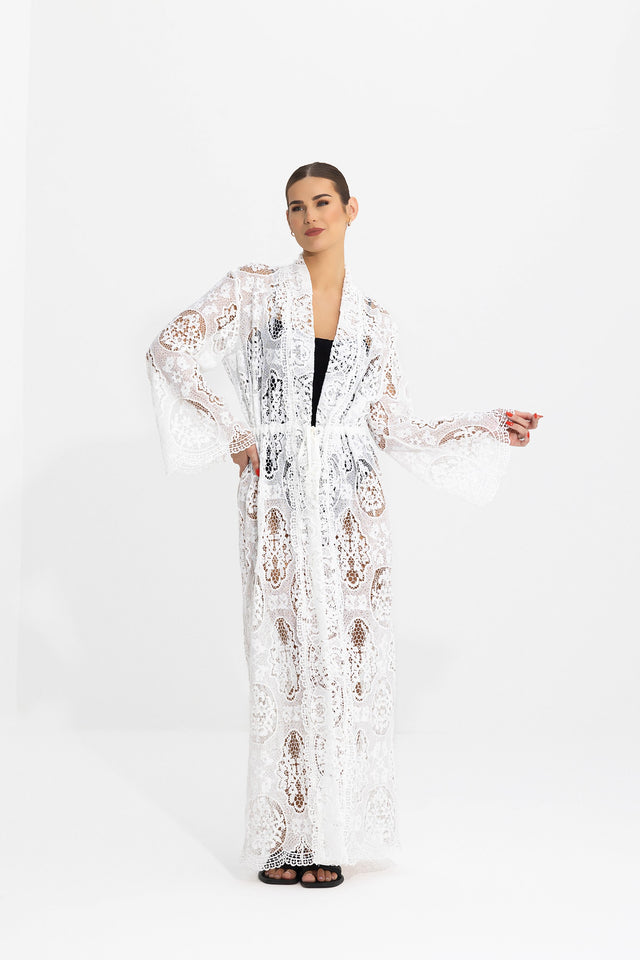 Lace Beach Cover-up Blanche