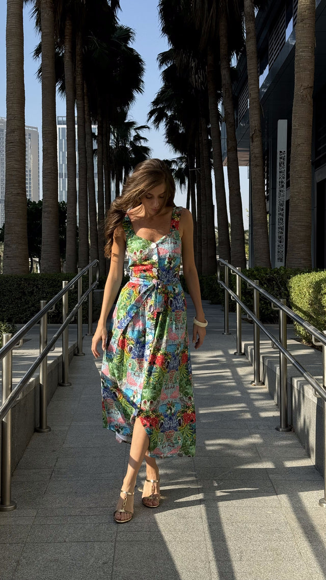 Jardin Tropical Long Dress