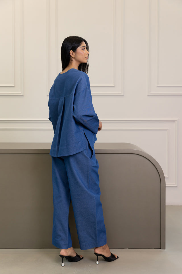 Light Denim Pearl Detail Set