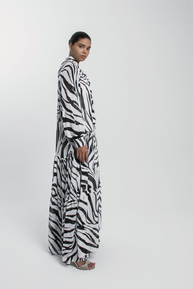 Chiffon Zebra Dress