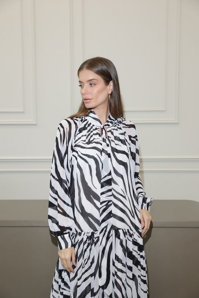 Chiffon Zebra Dress