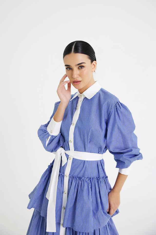 Ciel Cascade Shirt Dress