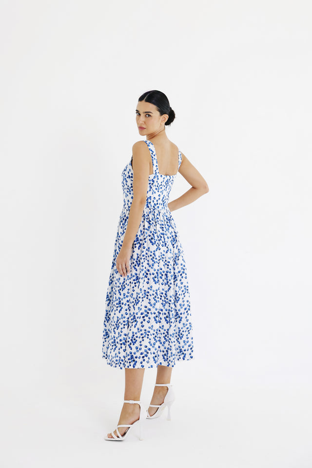 Linen Blue Aspen-Leaf Dress