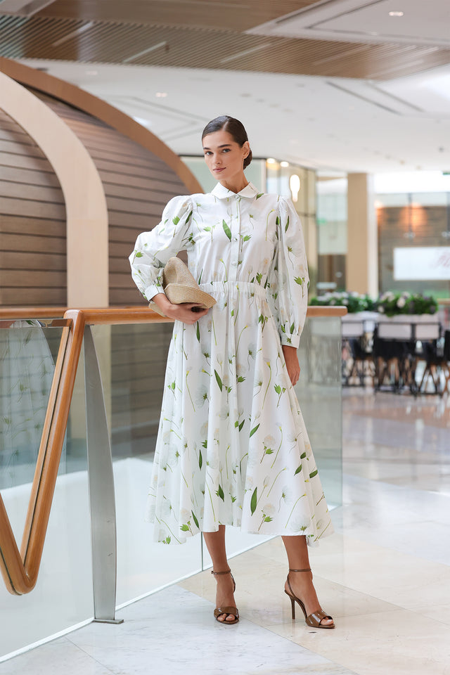 Cotton Fleurs Blanches Dress