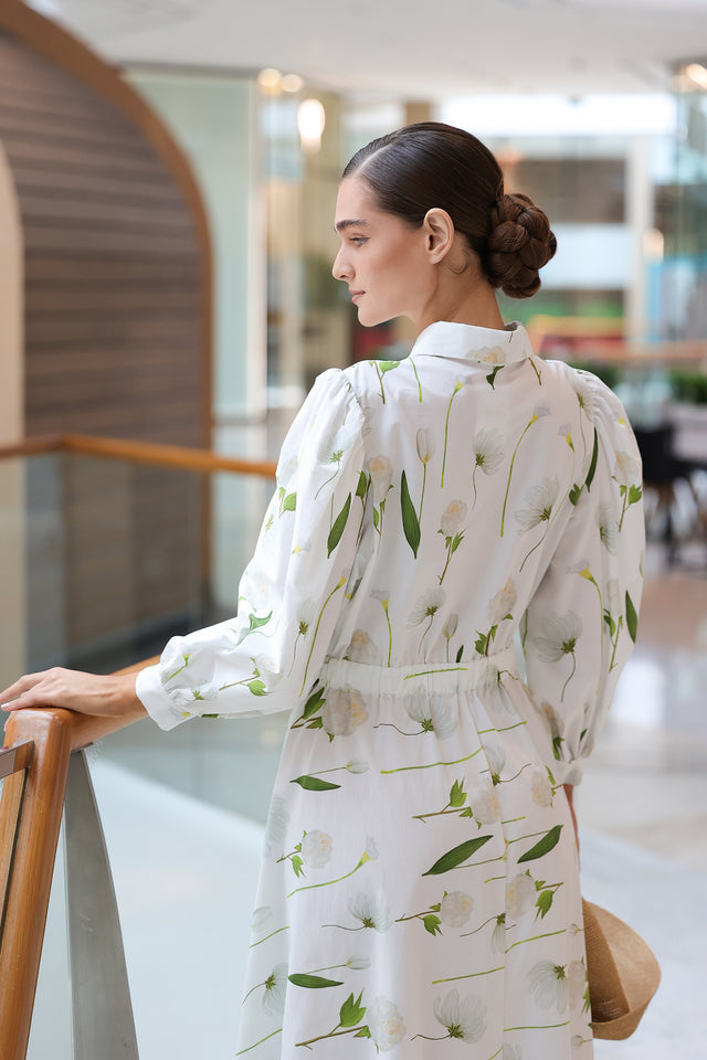 Cotton Fleurs Blanches Dress