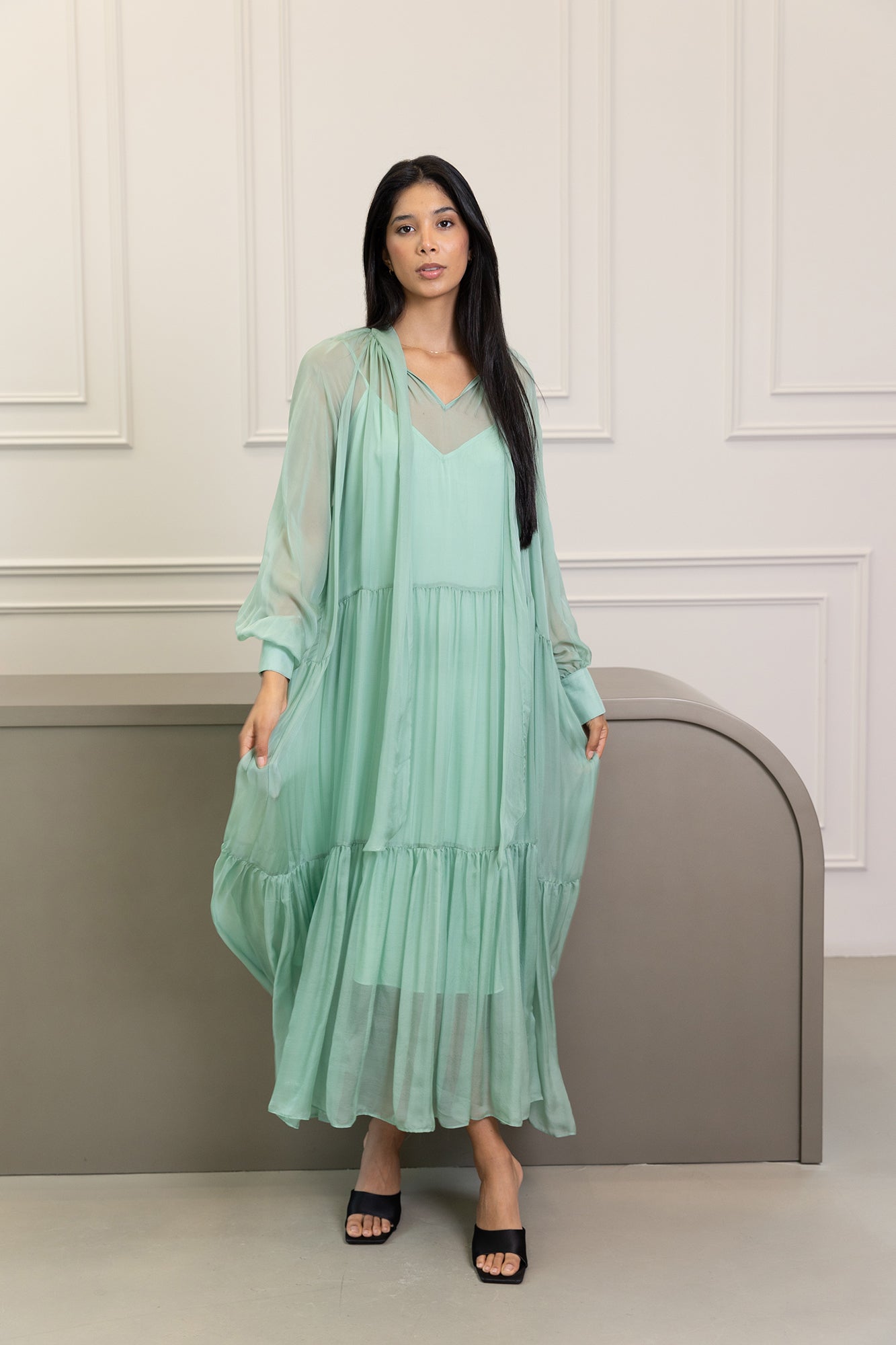 Silk Mirage Menthe Dress – Sisters Petite