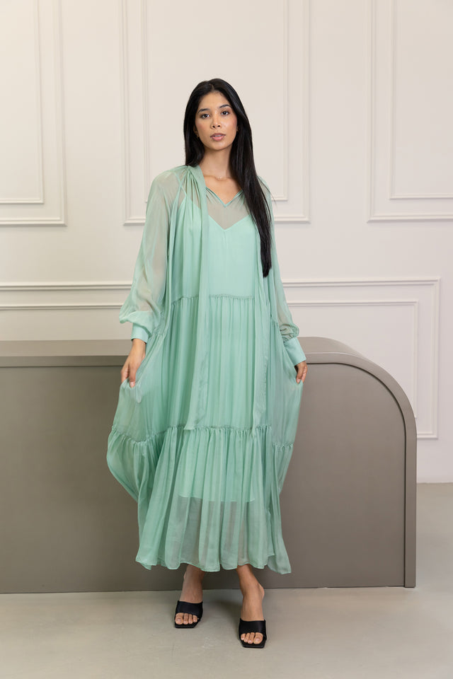 Silk Mirage Menthe Dress