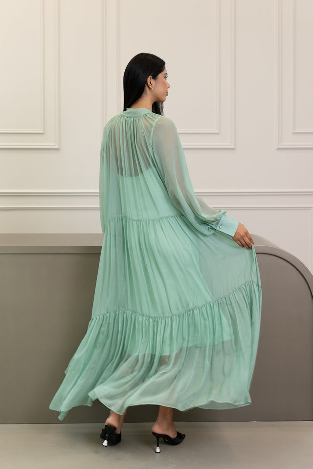 Silk Mirage Menthe Dress